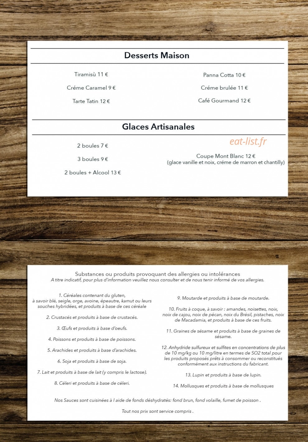 Restaurant Le Fer à Cheval — carte page 4