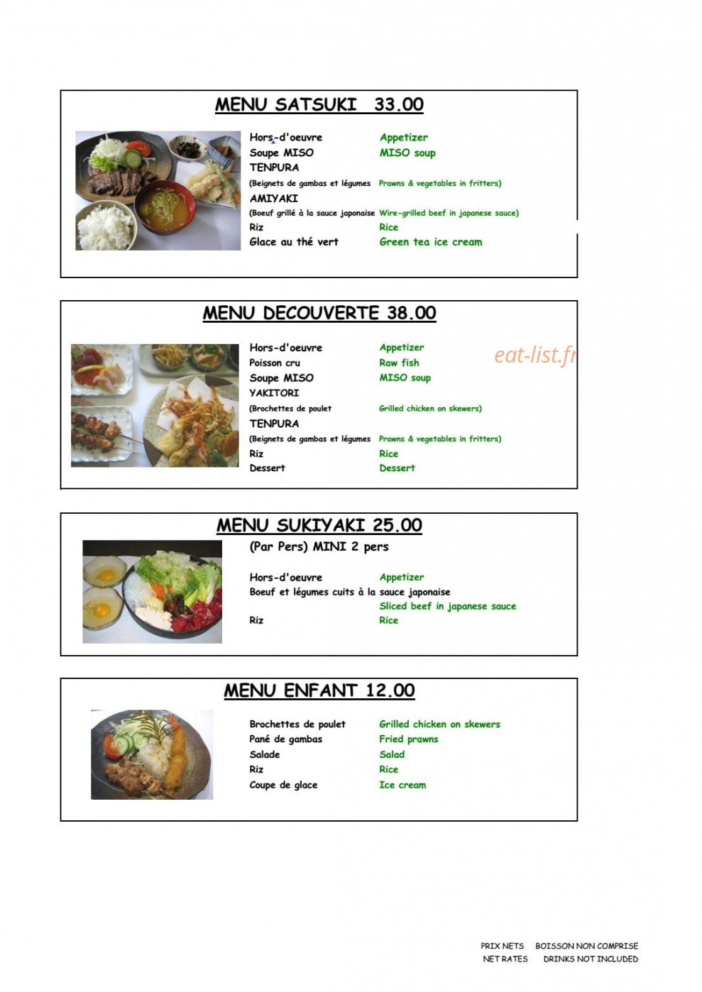 Satsuki — carte page 1