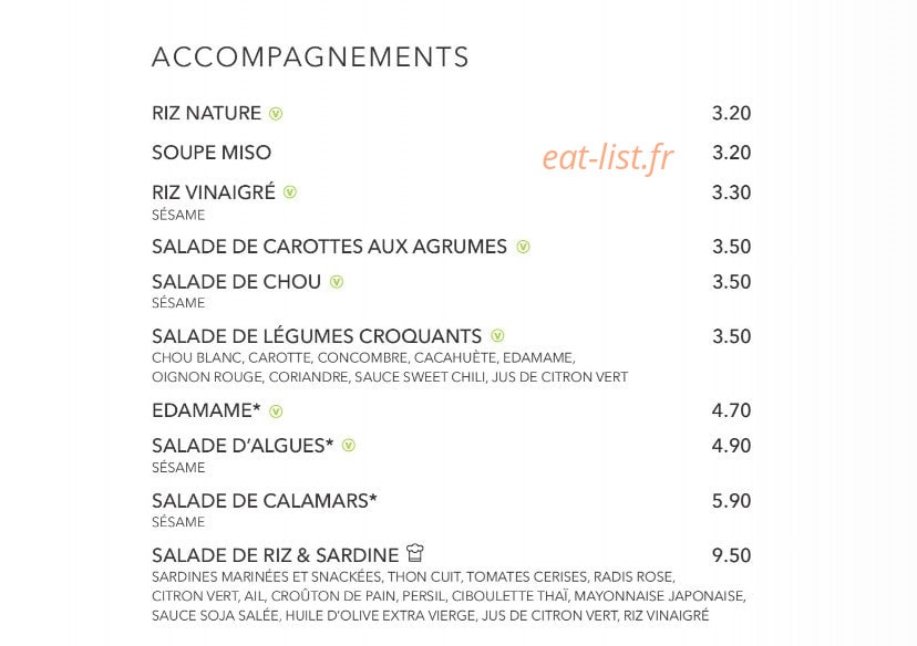 Sushi Shop — carte page 35