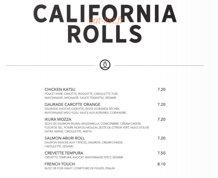 Sushi Shop — carte page 22