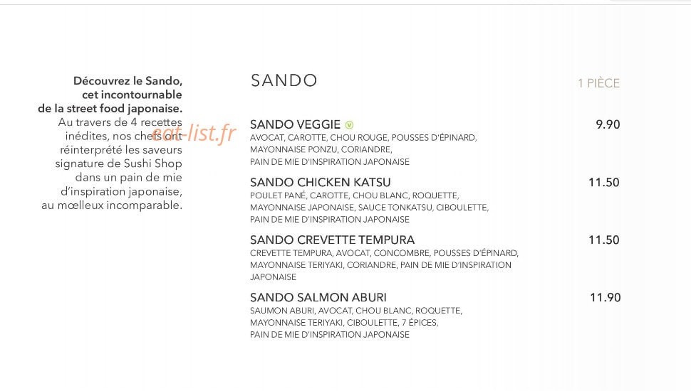Sushi Shop — carte page 15