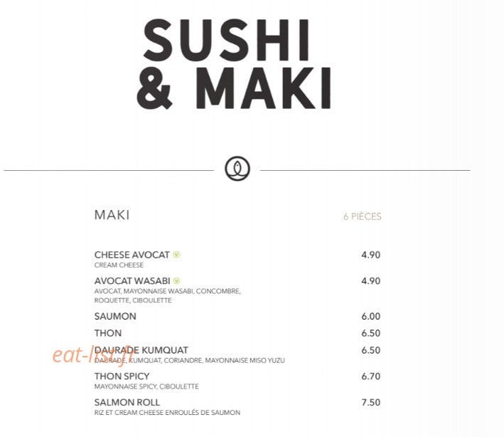 Sushi Shop — carte page 20