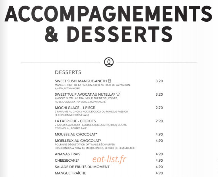 Sushi Shop — carte page 36