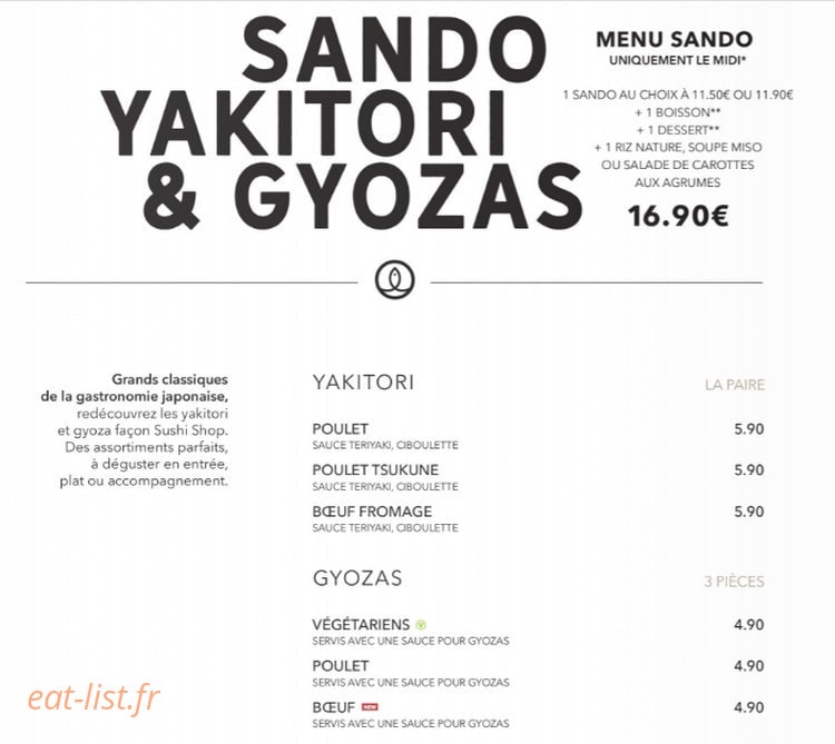 Sushi Shop — carte page 16