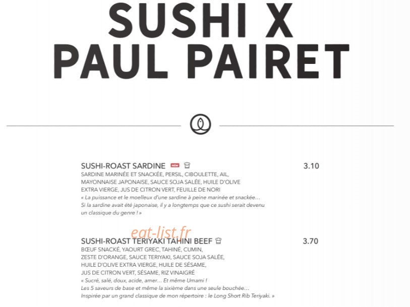 Sushi Shop — carte page 18