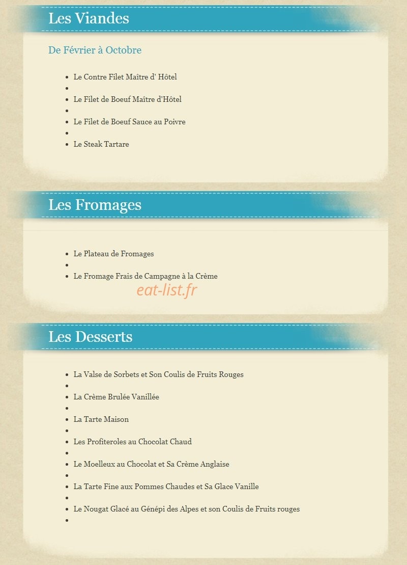 Auberge du Roselet — carte page 2