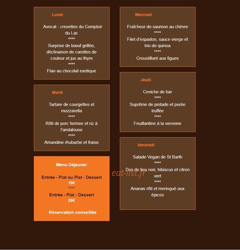 Comptoir du Lac — carte page 2