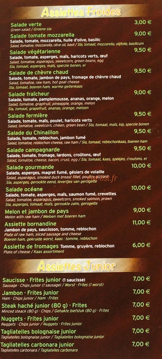 La Petite Fringale — carte page 2