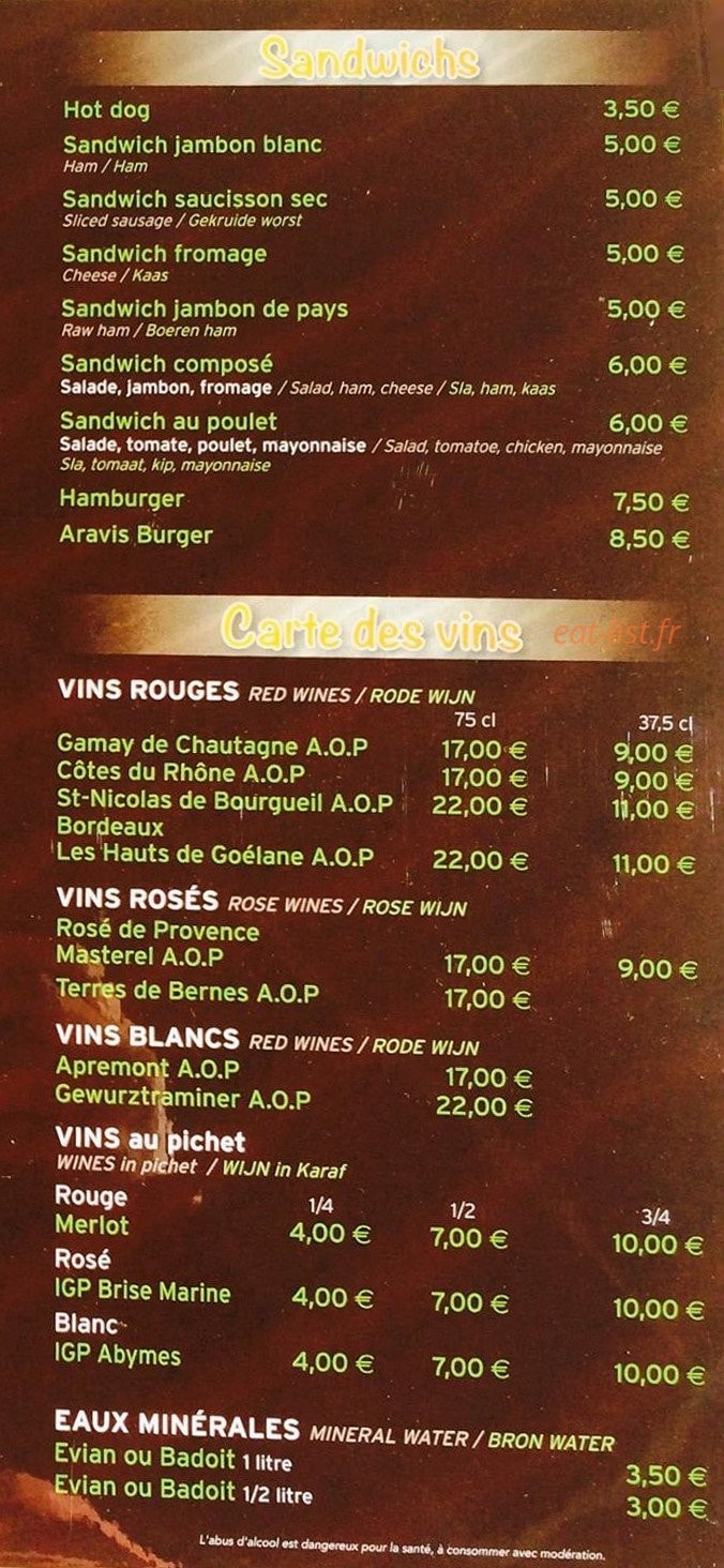 La Petite Fringale — carte page 4