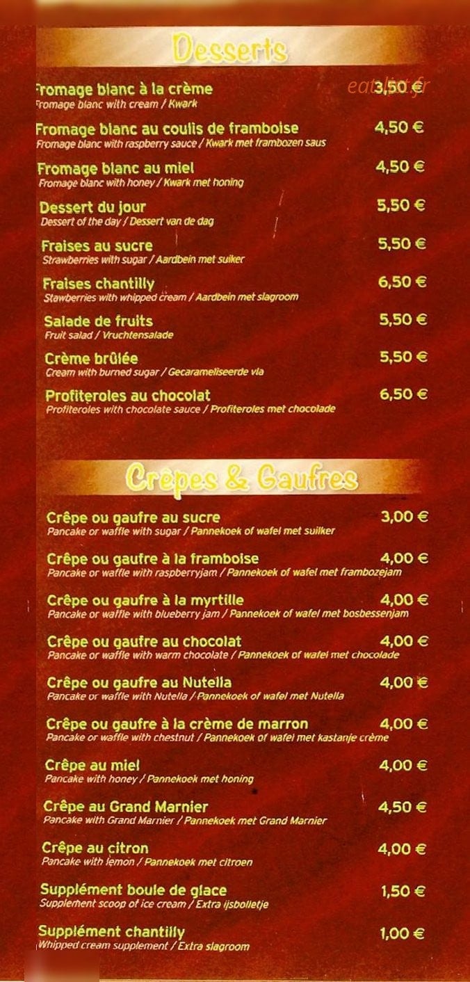 La Petite Fringale — carte page 5