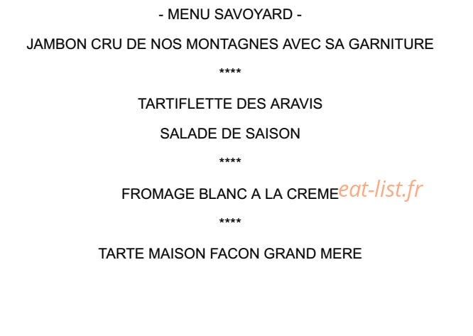 Auberge le semnoz — carte page 3