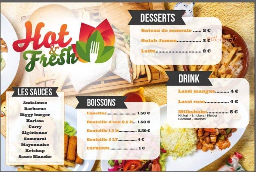 Hot and Fresh — carte page 3