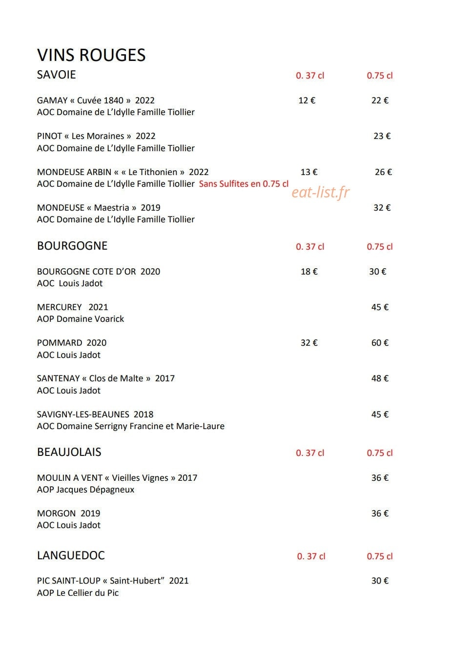 La Suite by John — carte page 14