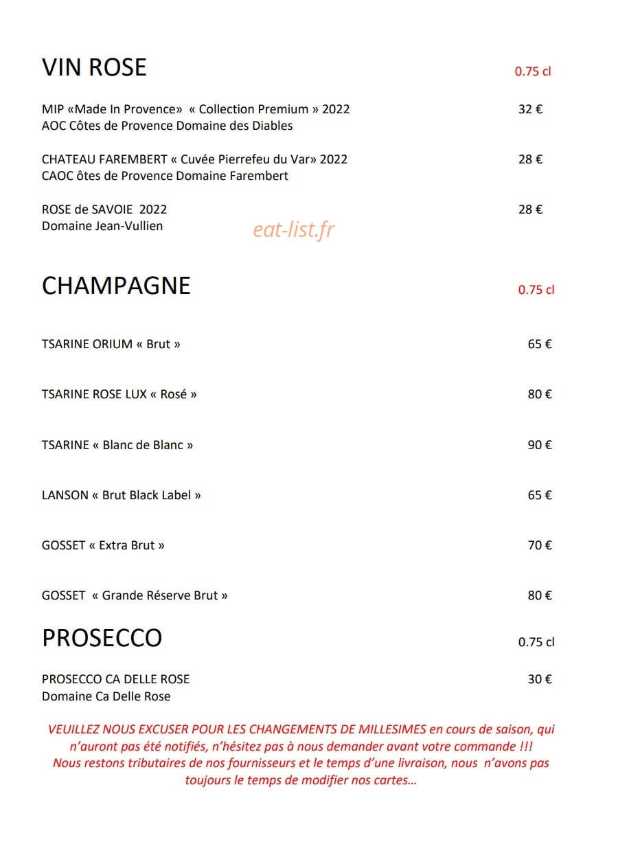 La Suite by John — carte page 16