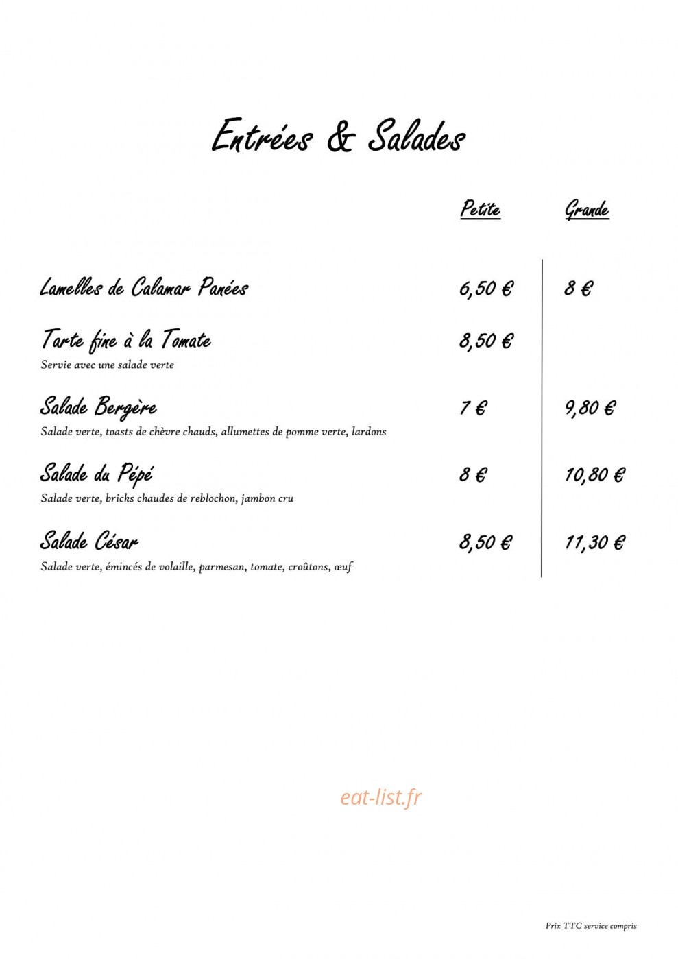 Le Moulin du Pépé — carte page 1