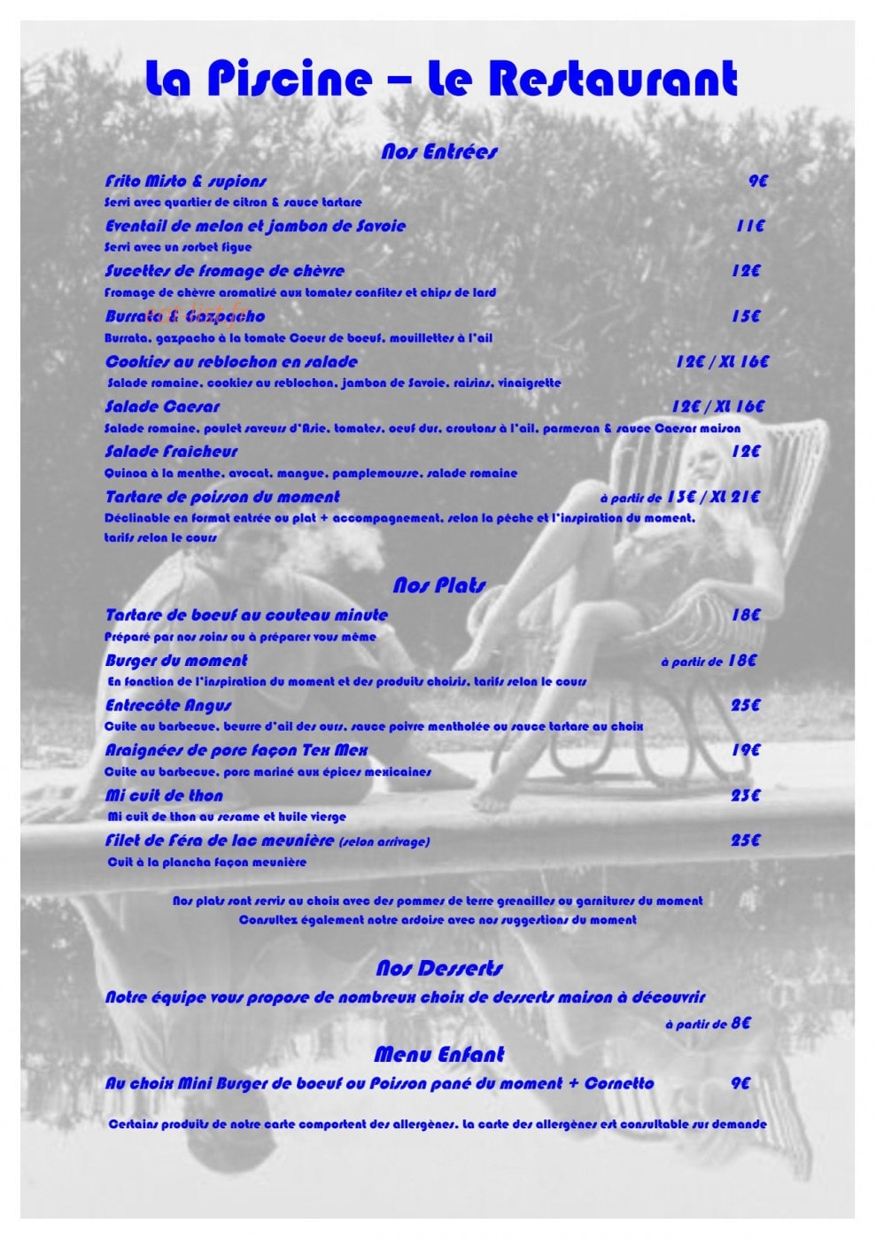 Restaurant-La-Piscine — carte page 1