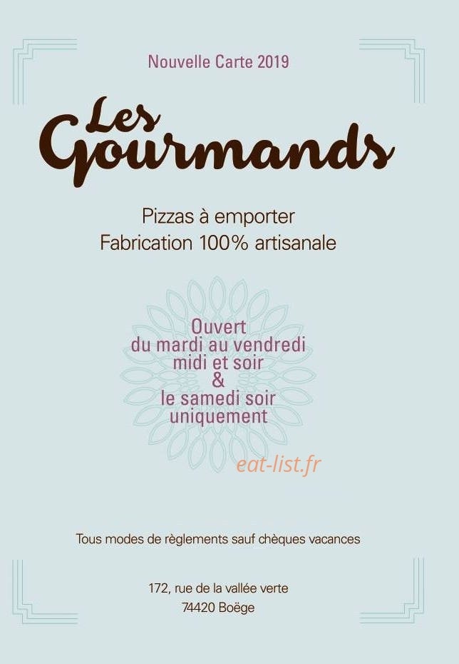 Les gourmands — carte page 1