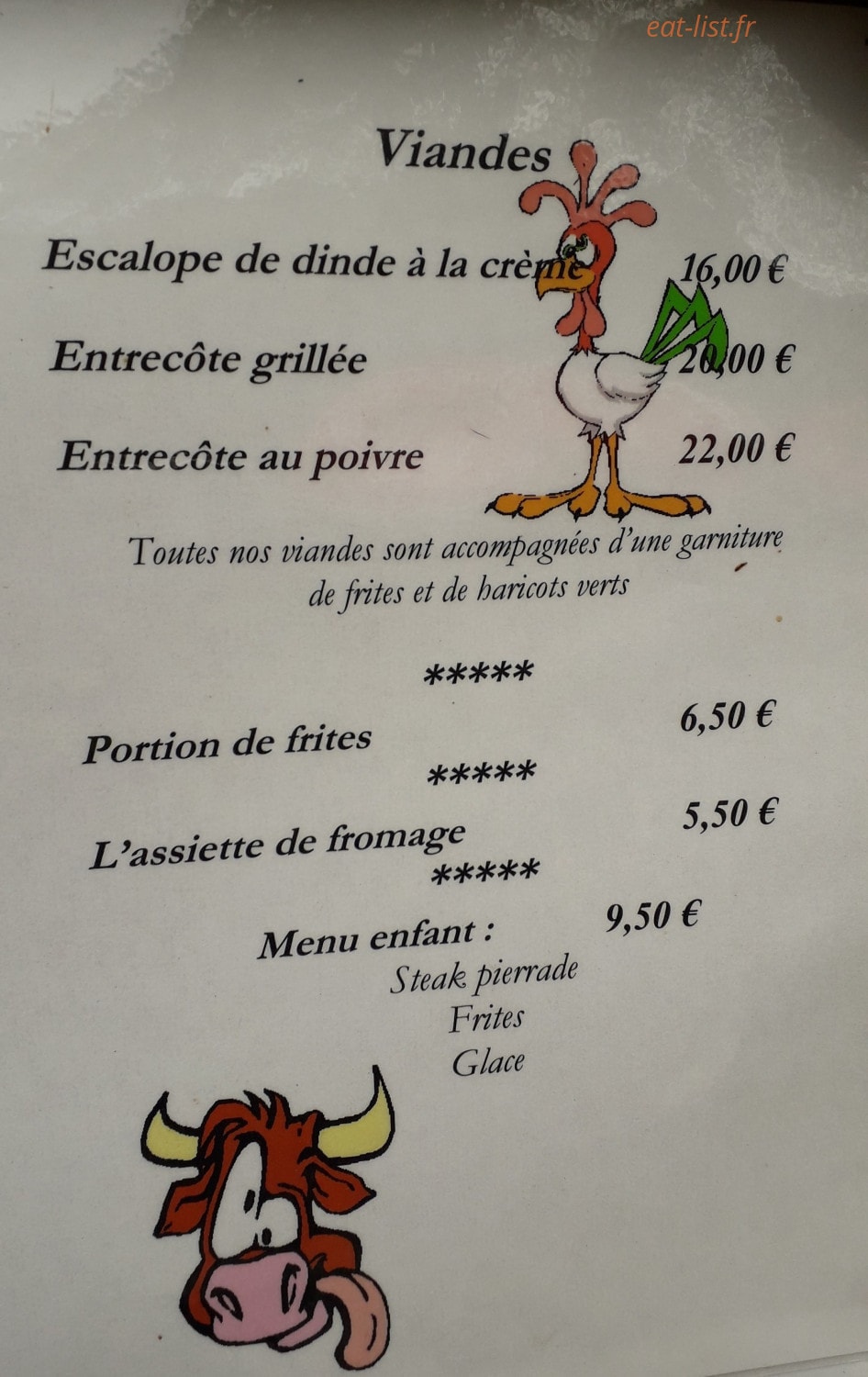 Auberge de Miribel — carte page 2