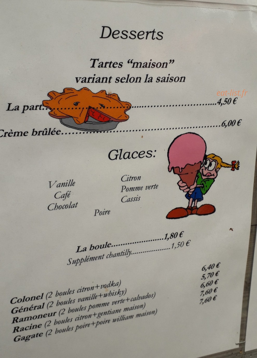 Auberge de Miribel — carte page 4