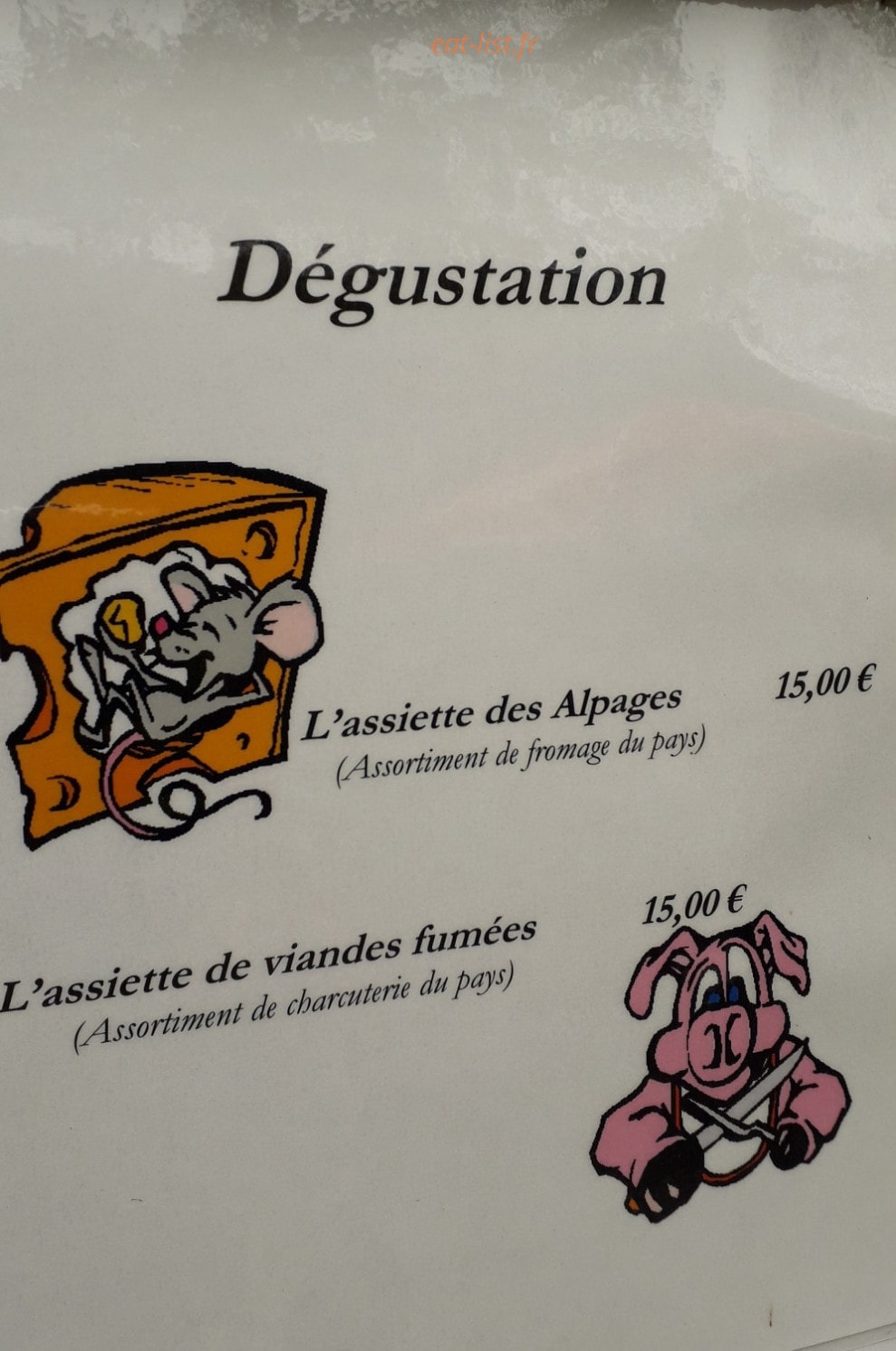Auberge de Miribel — carte page 8