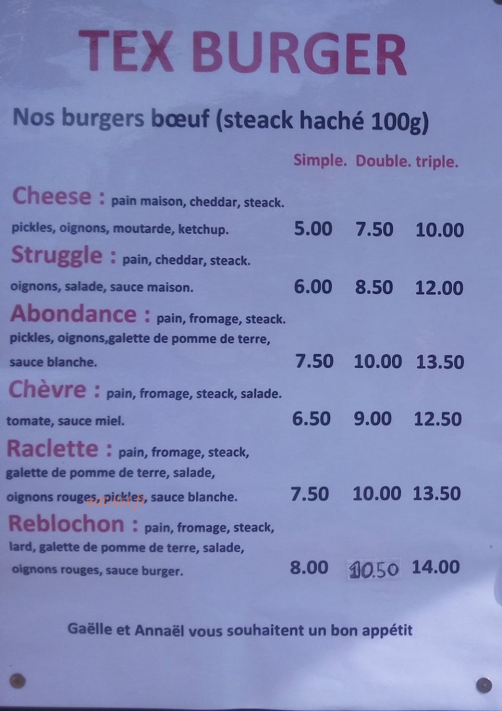 Tex Burger — carte page 1