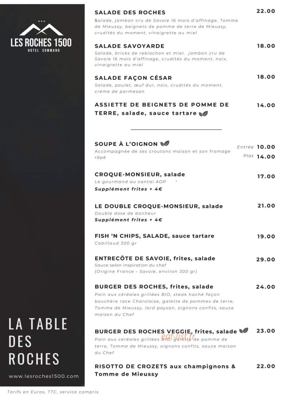 La Table des Roches — carte page 1