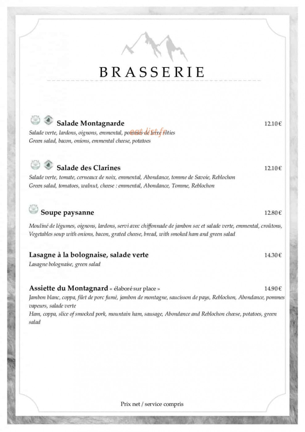 La Carline — carte page 1