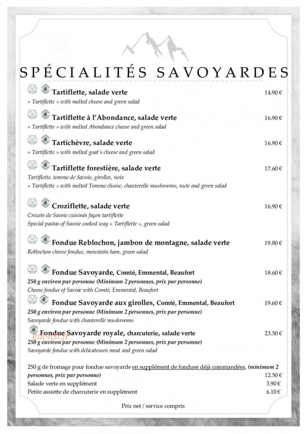 La Carline — carte page 2