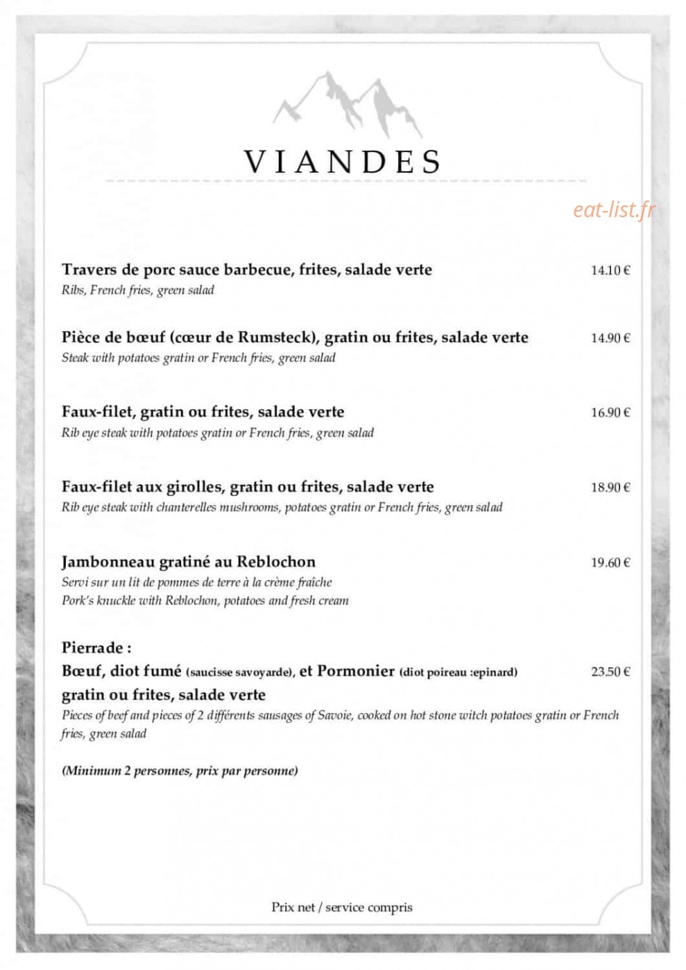 La Carline — carte page 4