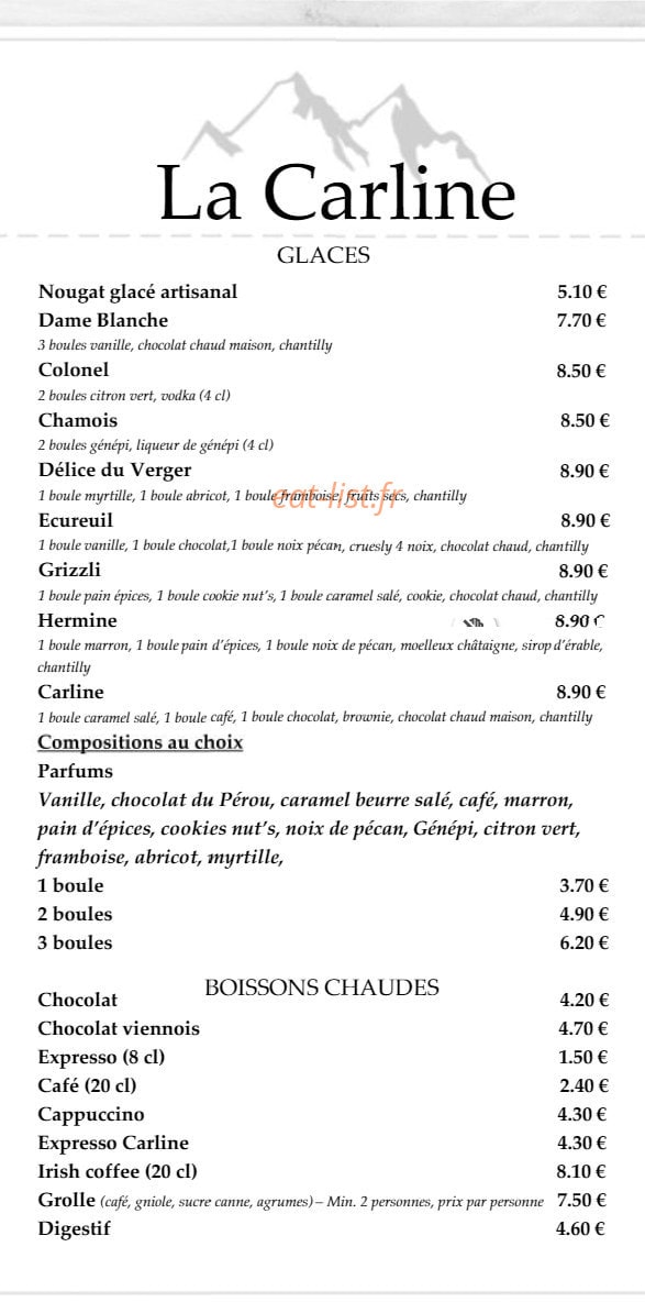 Restaurant La Carline — carte page 5