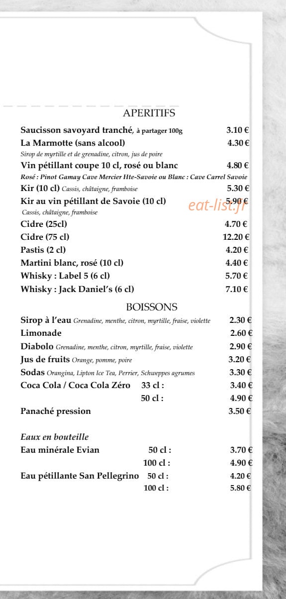 Restaurant La Carline — carte page 3
