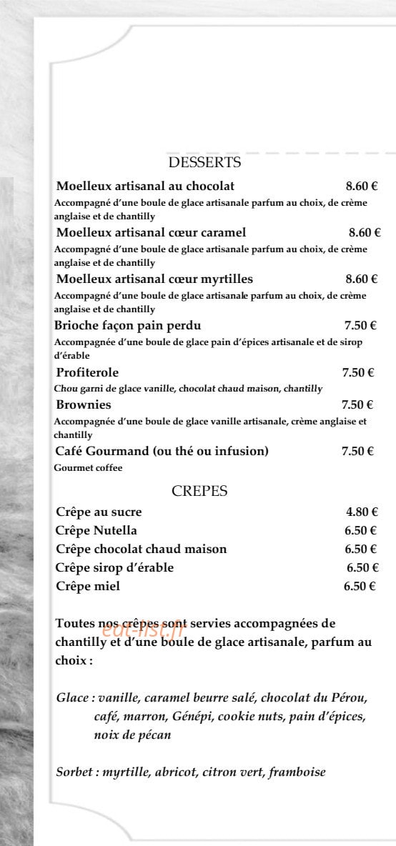 Restaurant La Carline — carte page 4