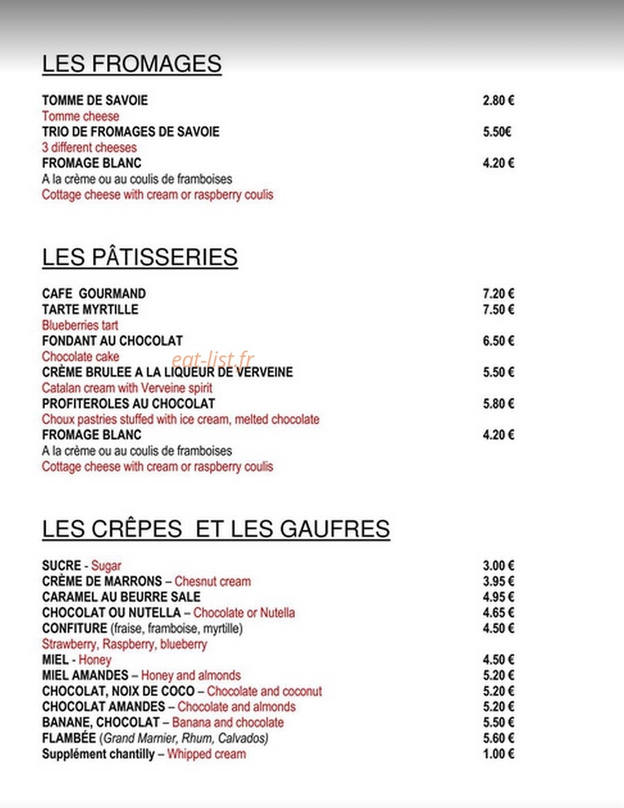 La Savoyarde — carte page 4