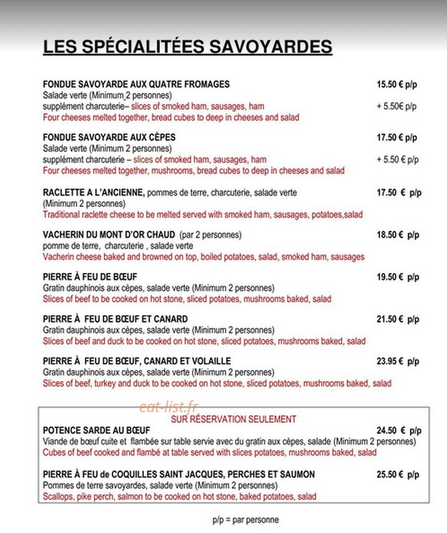 La Savoyarde — carte page 3