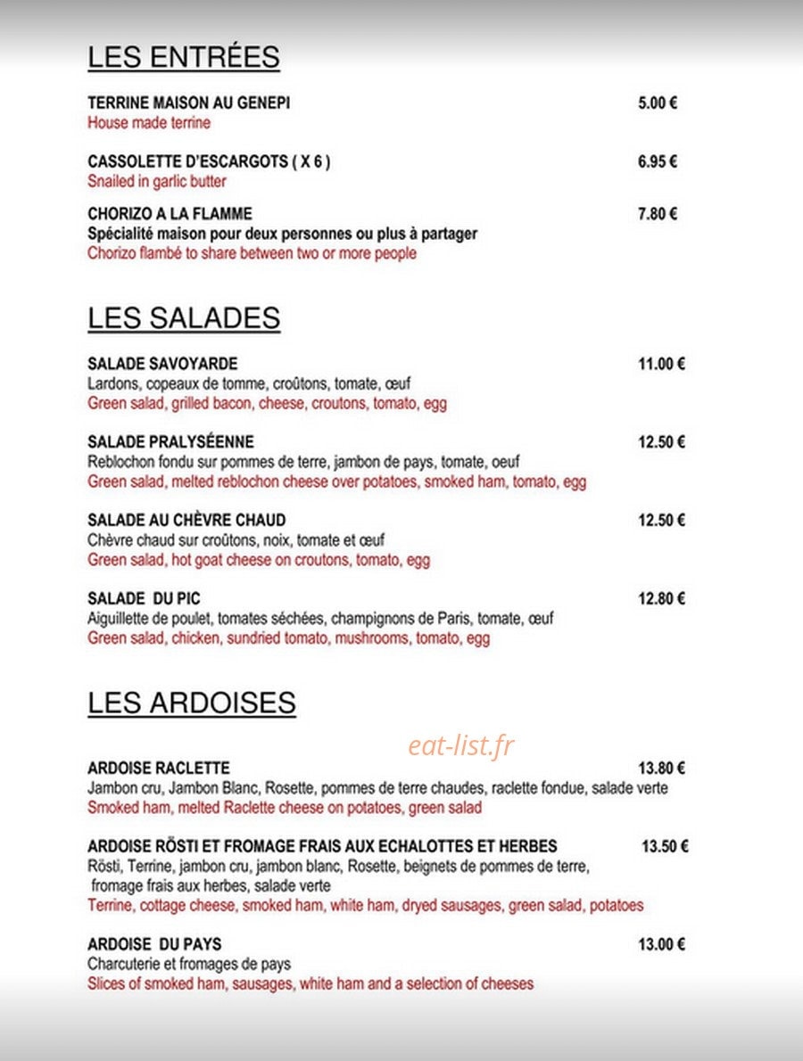 La Savoyarde — carte page 1