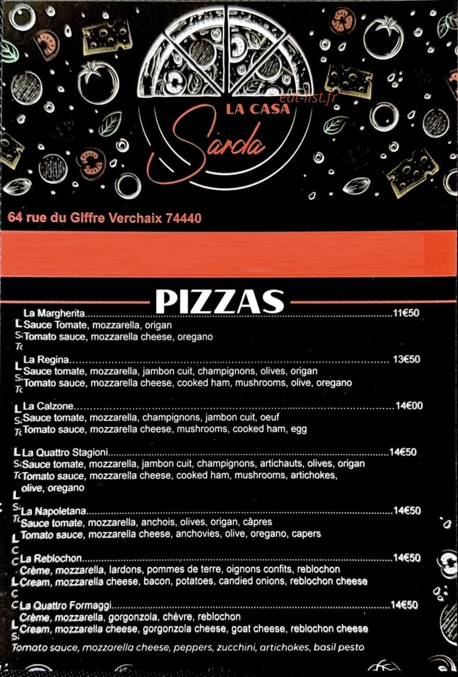 La Casa Sarda — carte page 1