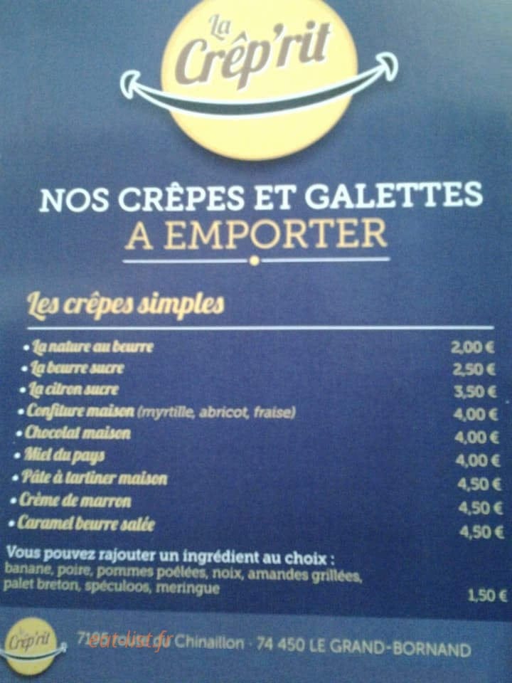 La Crêp'rit-chinaillon — carte page 1