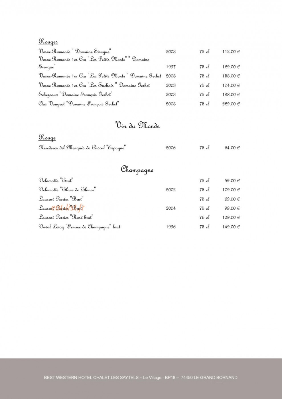 La table du chalet — carte page 6