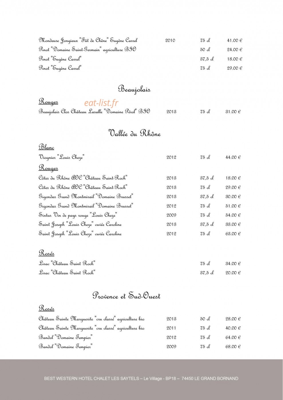 La table du chalet — carte page 4