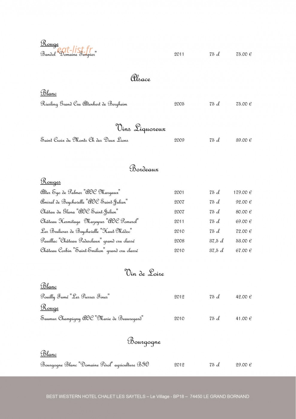 La table du chalet — carte page 5
