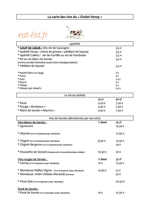 Le Chalet Venay — carte page 7