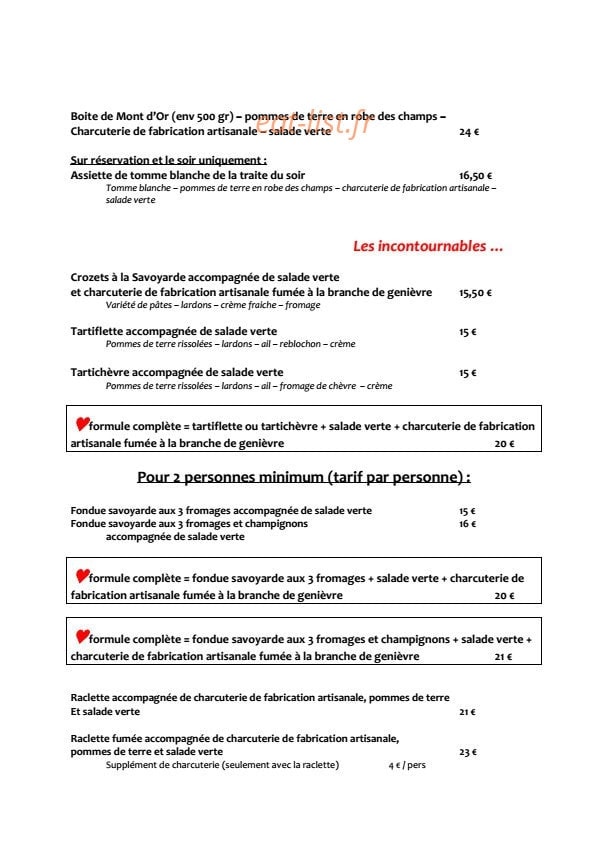 Le Chalet Venay — carte page 2