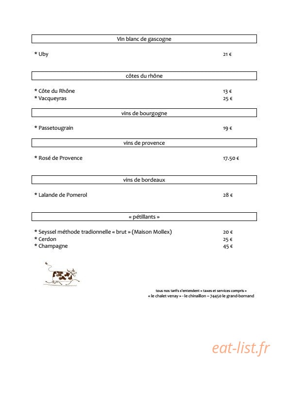 Le Chalet Venay — carte page 8