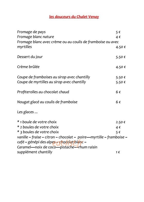 Le Chalet Venay — carte page 4