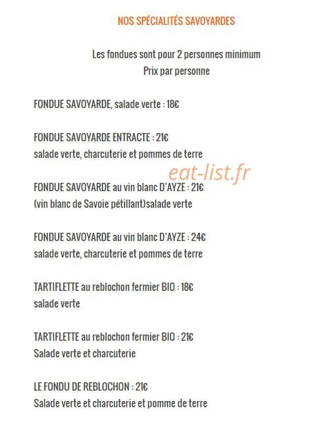 Restaurant L'Entracte — carte page 3