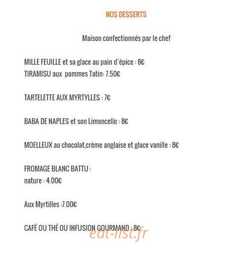 Restaurant L'Entracte — carte page 4