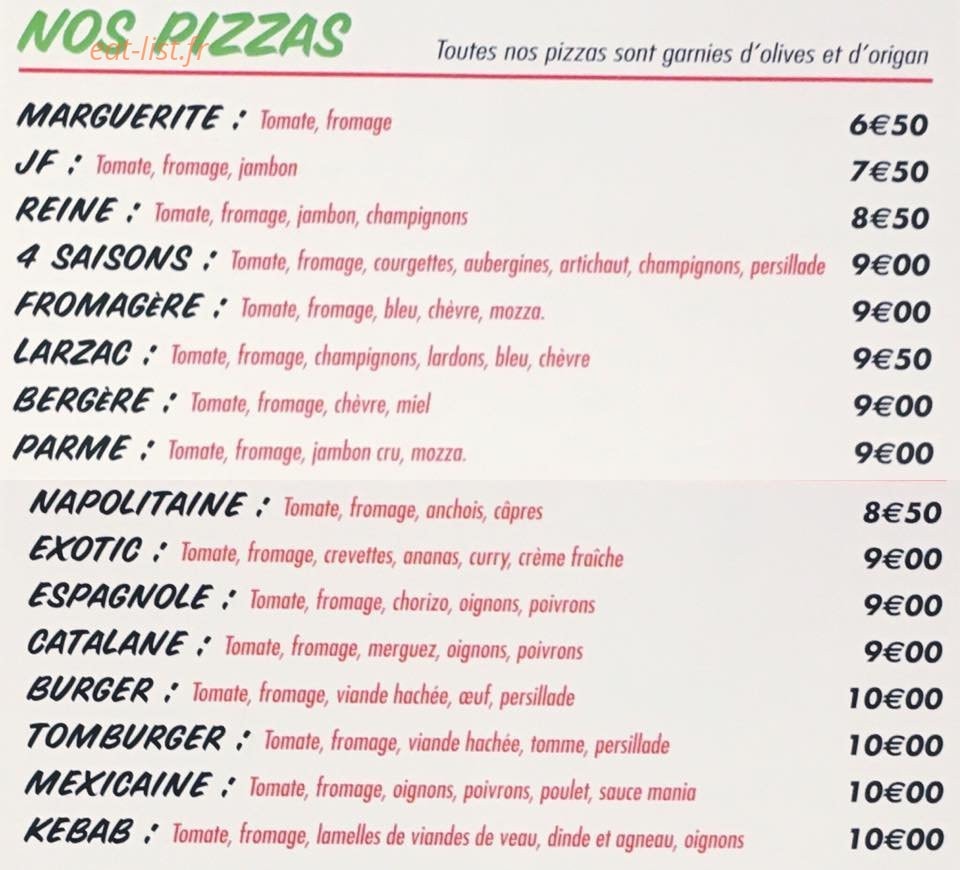 Pizz'Alpes — carte page 1