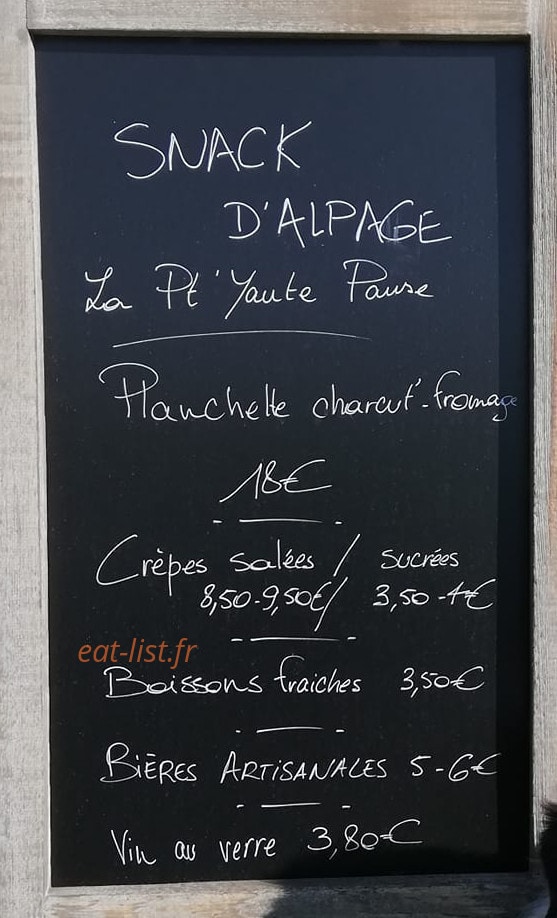 La Pt'Yaute Pause — carte page 1