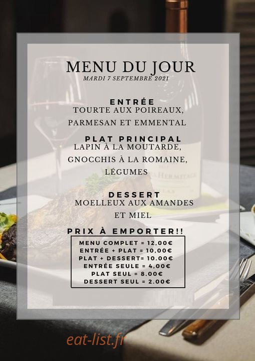 Chez Tony — carte page 1