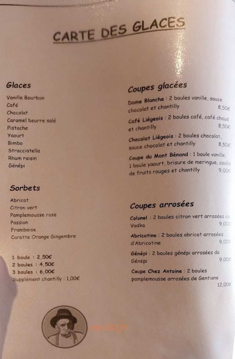 Chez Antoine — carte page 3